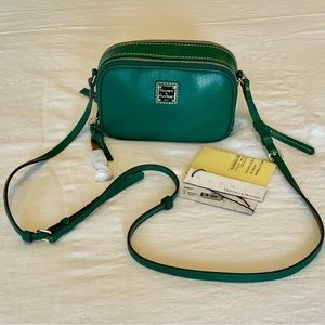 Dooney & Bourke Sawyer Saffiano Leather Crossbody Handbag. Leaf color.
